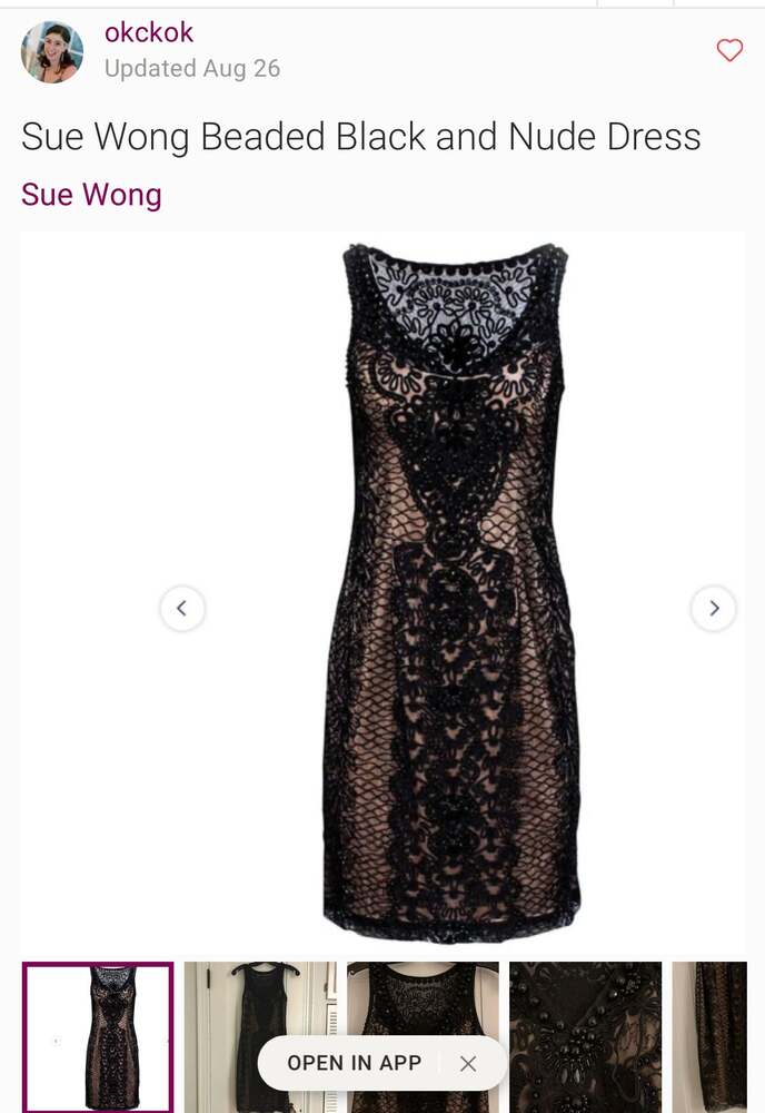 Sue Wong Black Y2K beaded cocktail dress